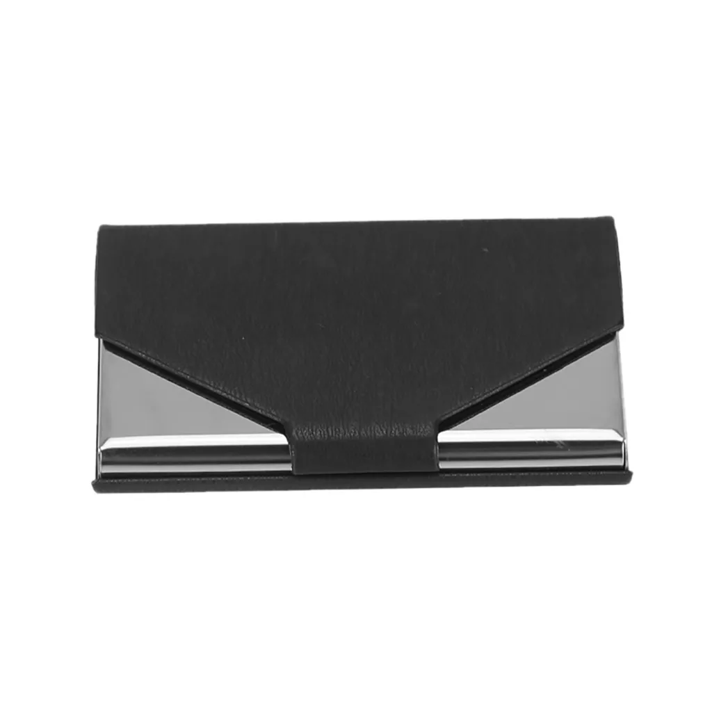 

Slim Card Case Wallet Soft Leather Stainless Steel Metal ID Card Box Cover Cover Credit Business Holder Multi Bank Card Holder