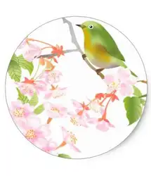 1,5 дюймов милые птицы и вишни наклейки «цветы»