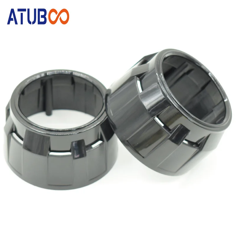 

2.5" Black Shroud Hid Projector Lens Cover Headlight Xenon Bulb Shell Easy Install Kit High Temperature Resistant Mask