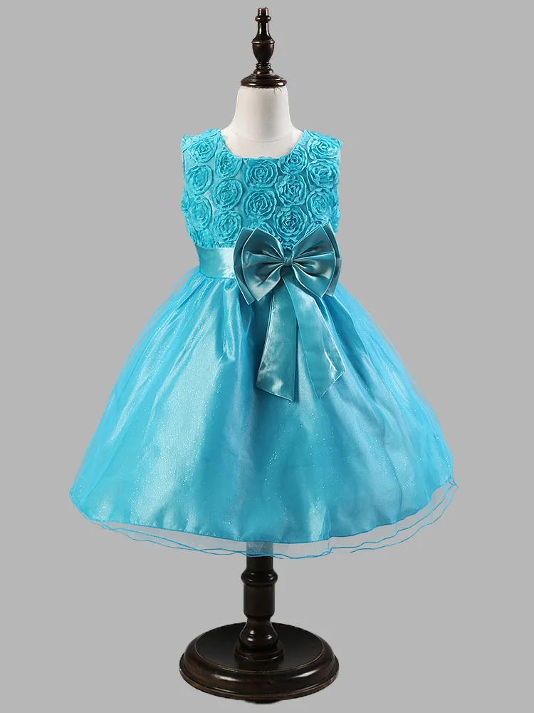 18M-10Yrs для маленьких девочек торжественное платье для свадьбы программы рождения пати с большой бант Платье с цветочным узором для