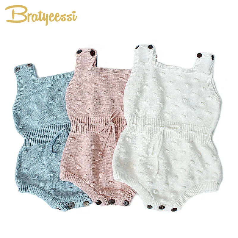 online Moda Malha Romper Do Bebê para Meninas Macacão Primavera Outono Da Criança Macacão de Bebê Roupas de Menina 1 pc