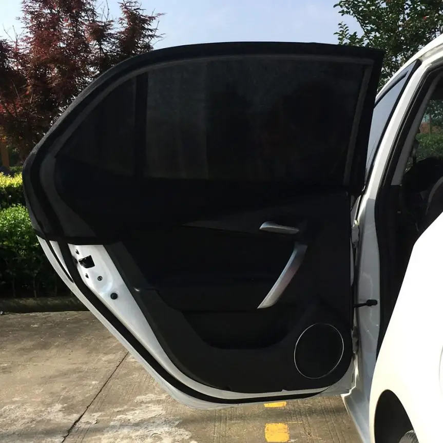

CARPRIE 2x Car Rear Window UV Mesh Sun Shades Blind Kids Children Sunshade Blocker Black Apr25