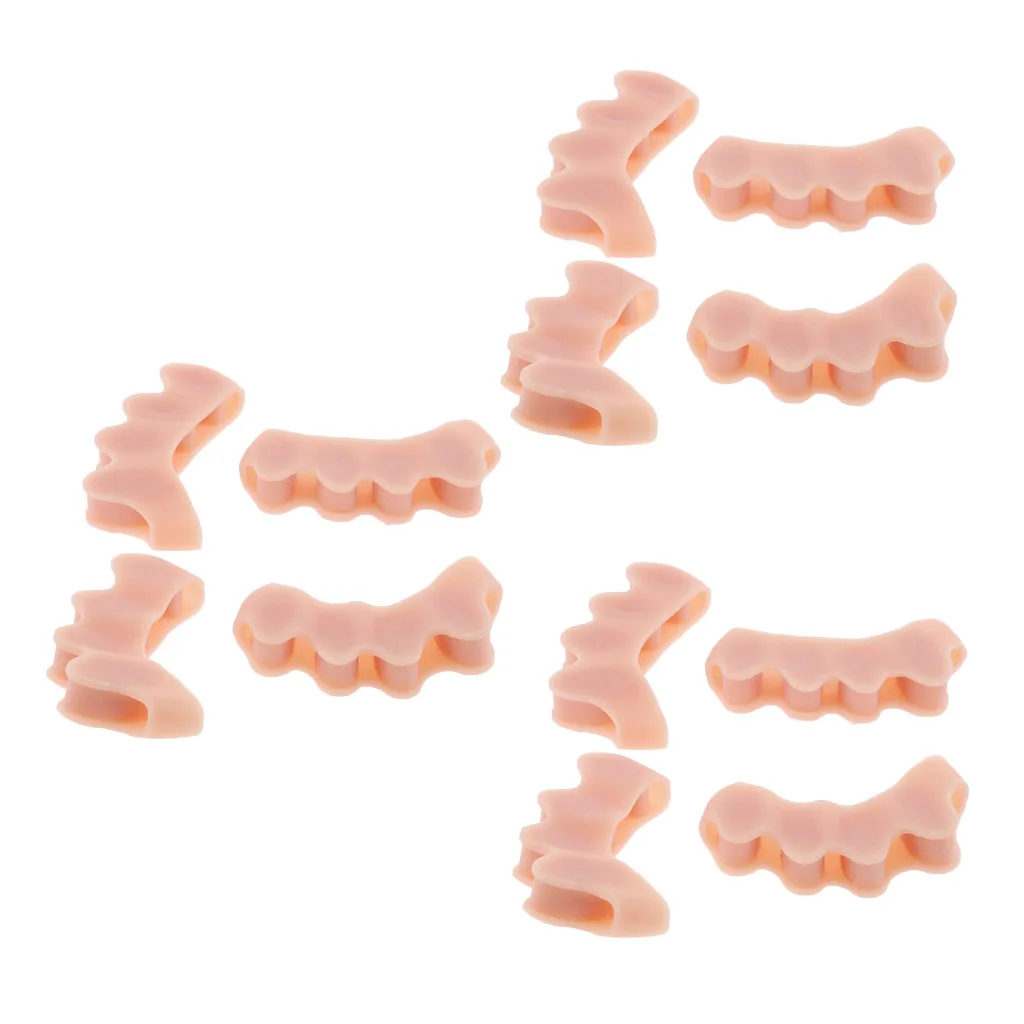 6 Pairs Silicone Foot Fingers Toe Separator Protector Care