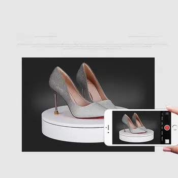 

HQ 32X6CM Diameter 360 Degree Electric Rotating Turntable Display Stand Lazy Susan for Photography Shooting Base