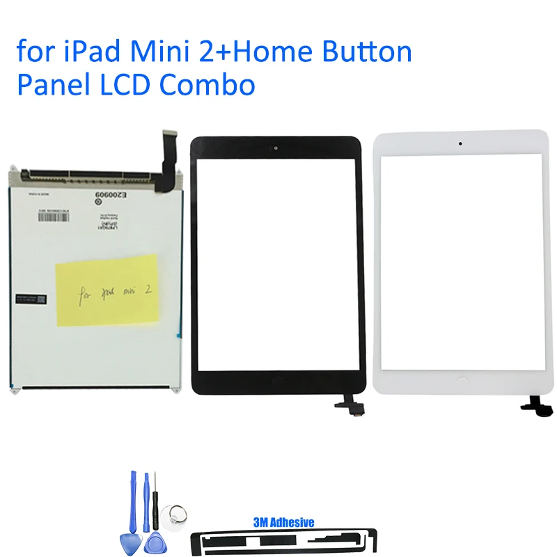 For IPad Mini 2 A1489 A1490 A1491 LCD Display With Touch Screen Digitizer Panel IC Connector + Protector Film and Tools Gift