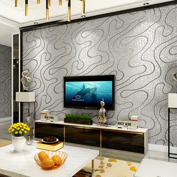 

3D Luxury Silver Grey Geometric Abstract Stripe Background Wallpaper Living room bedroom TV wall decoration wallpaper Thicken