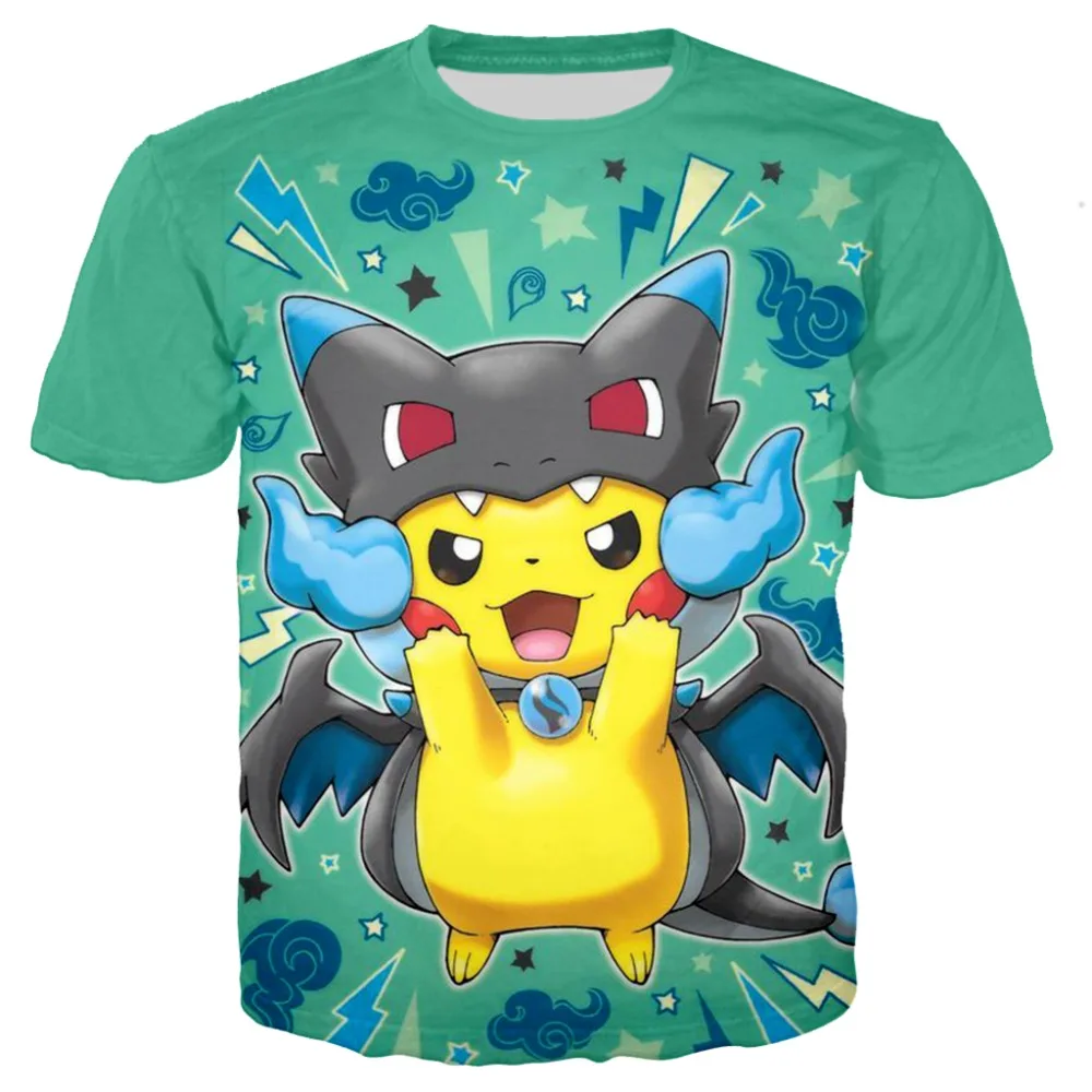 

Kids Pokemon Detective Pikachu 3D Print t shirts Boy Child cartoon Dinosaur tshirt Harajuku tops Dragon Ball 2019 new movie tees