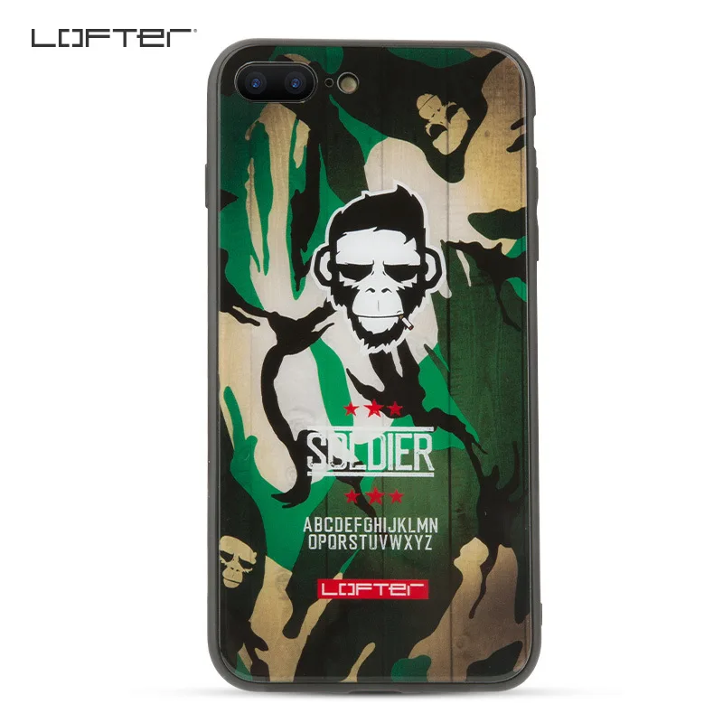 Чехол для телефона Lofter камуфляжный Тонкий чехол из закаленного стекла iPhone 7 8 Plus