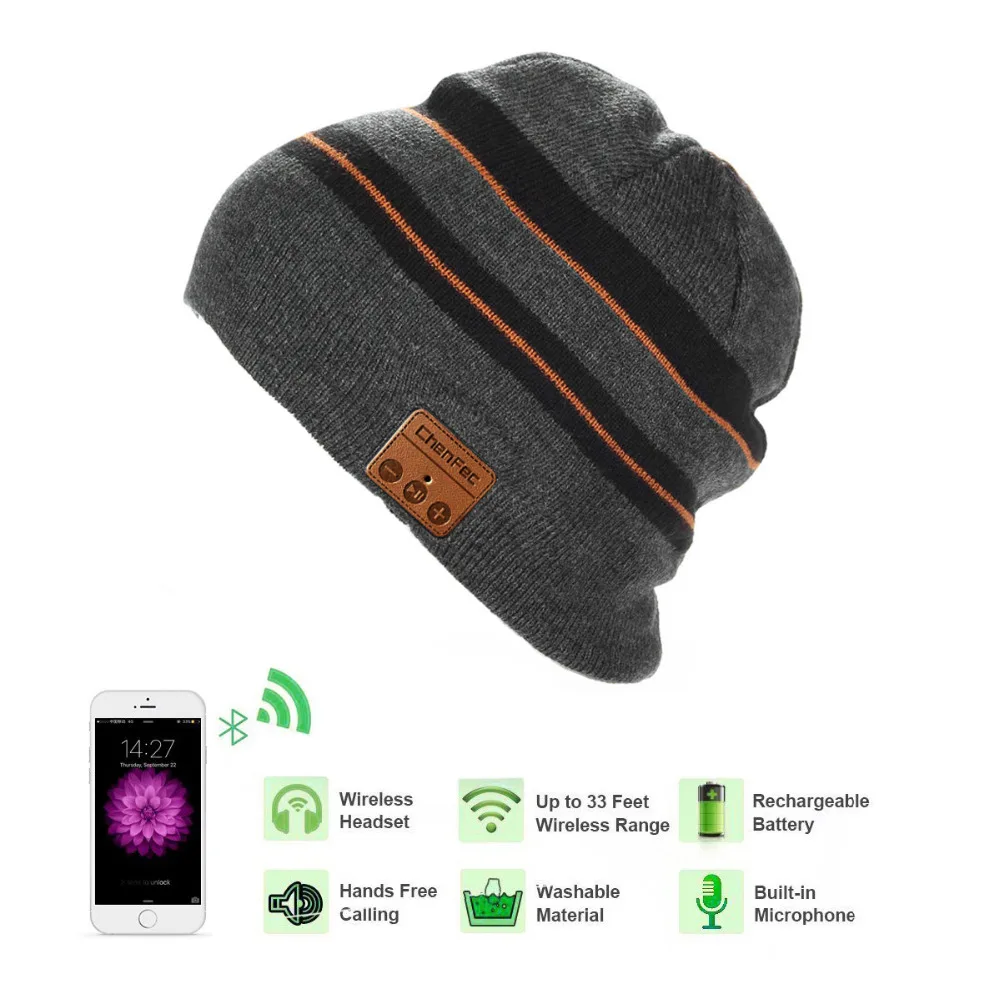 Новинка, беспроводная Bluetooth гарнитура, шапка, вязаная, Bluetooth 5,0, шапка, наушники, теплые зимние шапки, музыкальные наушники, лучший рождественский подарок