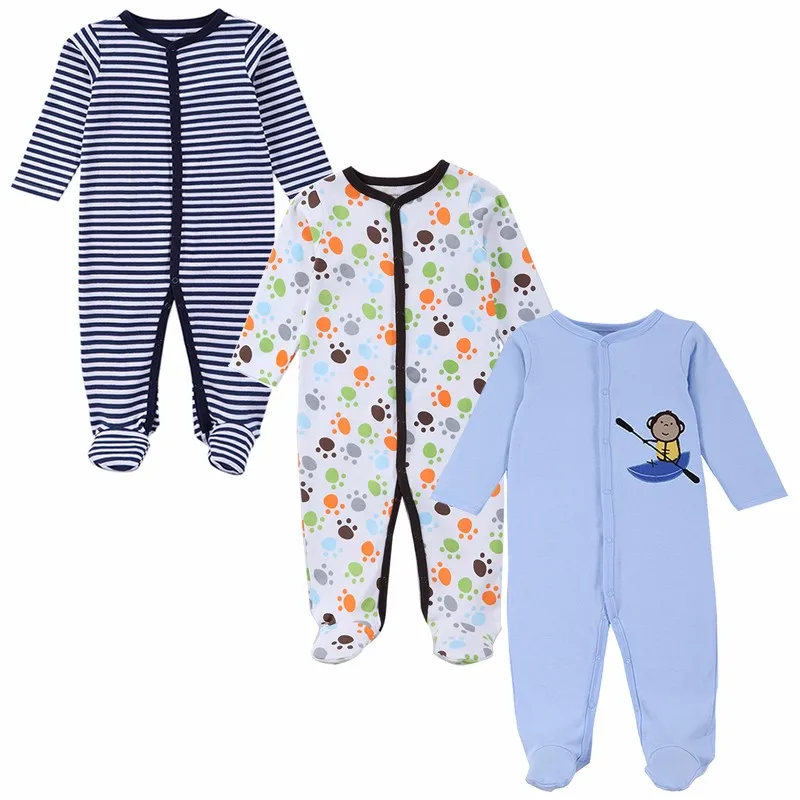 3 PCS Mother Nest Brand Baby Romper Long Sleeves 100% Cotton Baby Pajamas Cartoon Printed Newborn Baby Girls Boys Clothes (2)