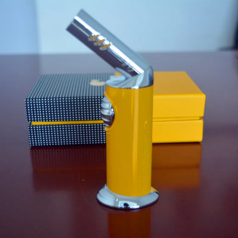Yellow Windproof Single Torch Jet Lighter for Cigar Cigarette ...