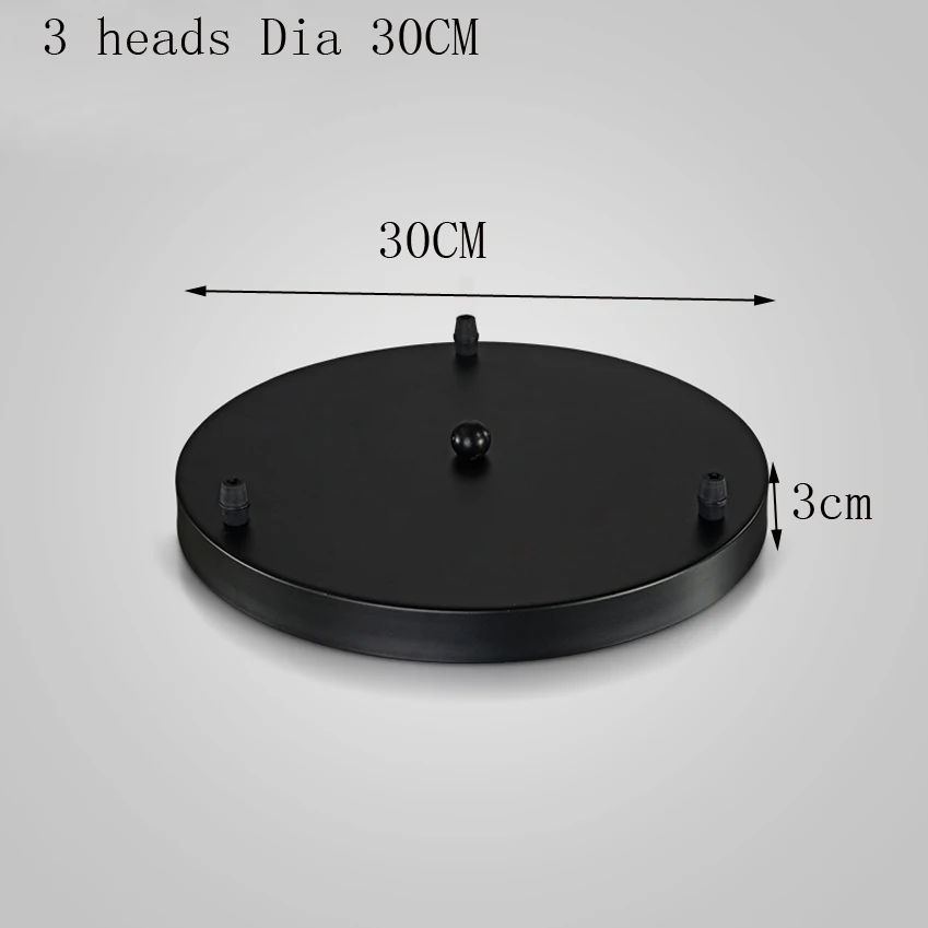 Белый Черный Металлический Цоколь для лампы круглый прямоугольный 30 см 50 см 3 головки DIY Люстра потолочная Базовая пластина аксессуары для освещения