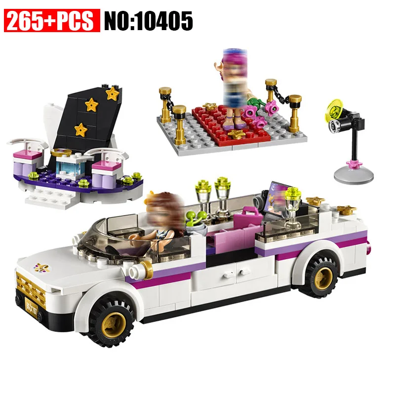 

10405 girls friends Pop Star's Luxury car building kit blocks bricks toys children compatible 41107 friends gift kid set girls