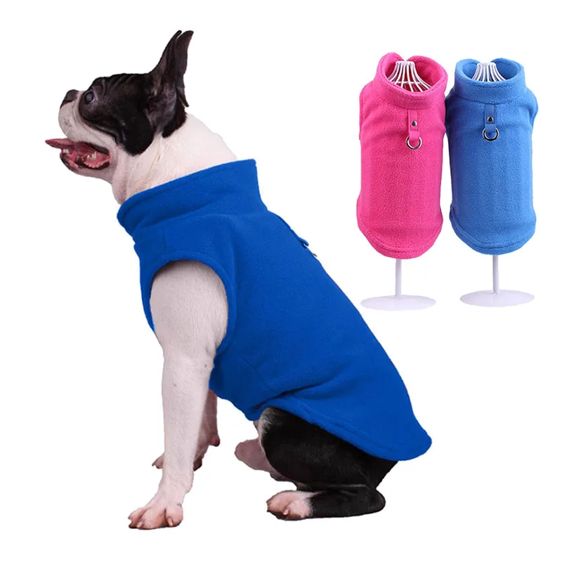 

Pet Clothes Cold Weather Fleece Dog Vest for Small Dogs Winter Warm Pet Puppy Coat Doggy Outfit O Ring Attached for Walking