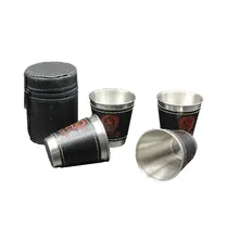 4 unids/set 70 ml de cccp Set 304 de Acero Inoxidable Vino Whisky Cerveza Tazas de Viaje Al Aire Libre botella de agua
