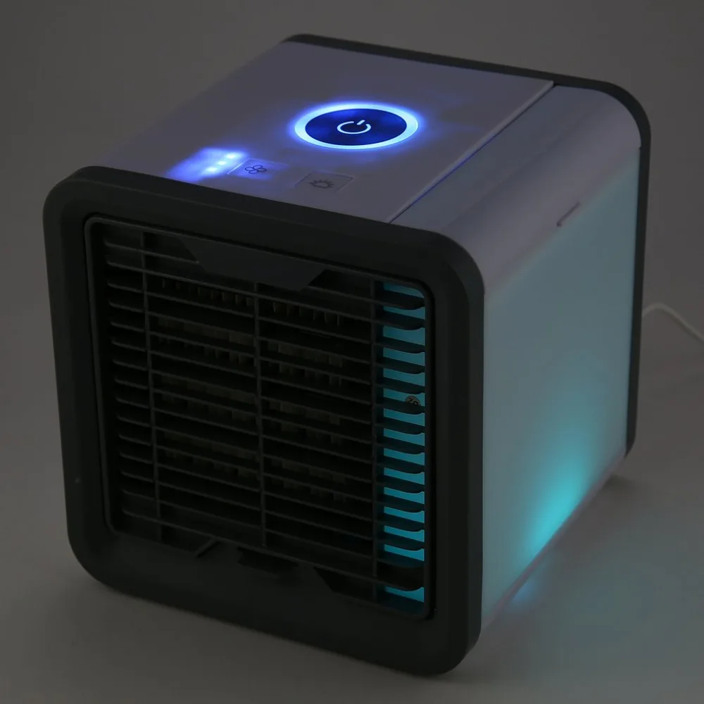 

USB Mini Air Conditioner Humidifier 7 Colors LED Desktop Cooling Fan for Office Home Outdoor Travel Air Cooler Fan Ventilator