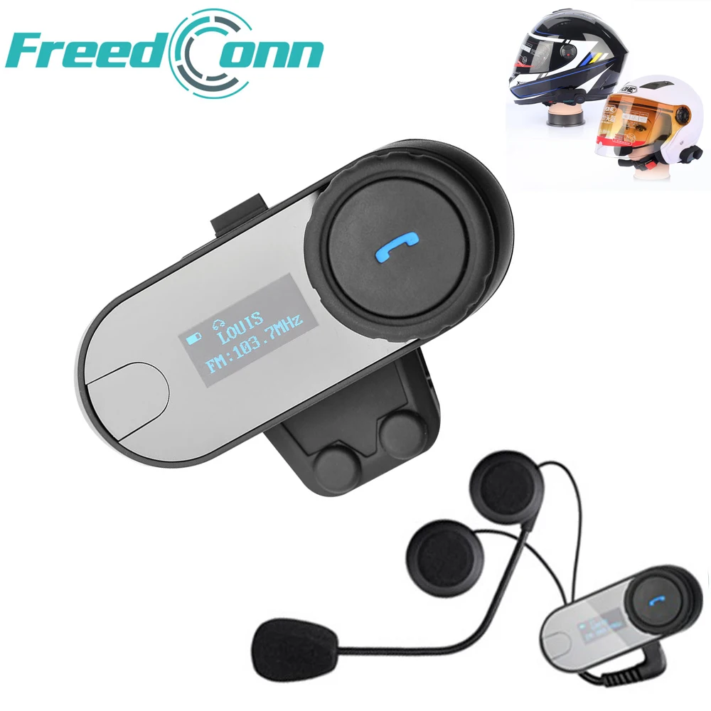 Freedconn LCD Screen Interphone With FM 800m Helmet Hi Fi Speaker