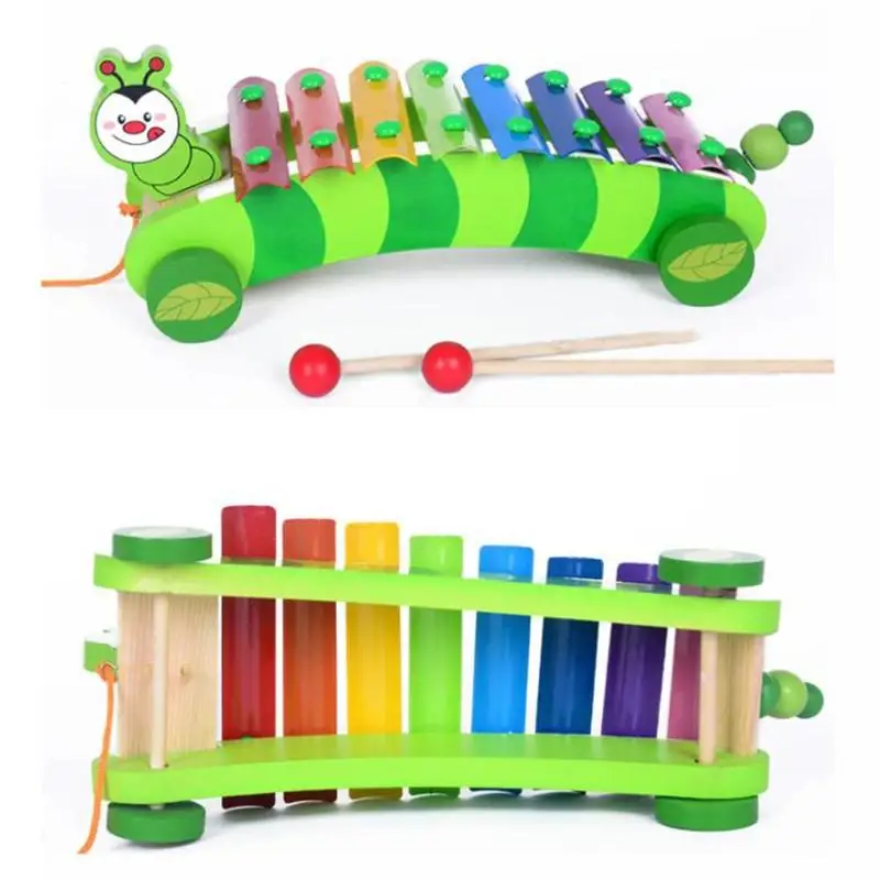 Дети 8-Note ксилофонная музыка инструмент игрушки дети деревянные стук пианино музыкальная игрушка мультфильм детский стол обучение обучающая игрушка