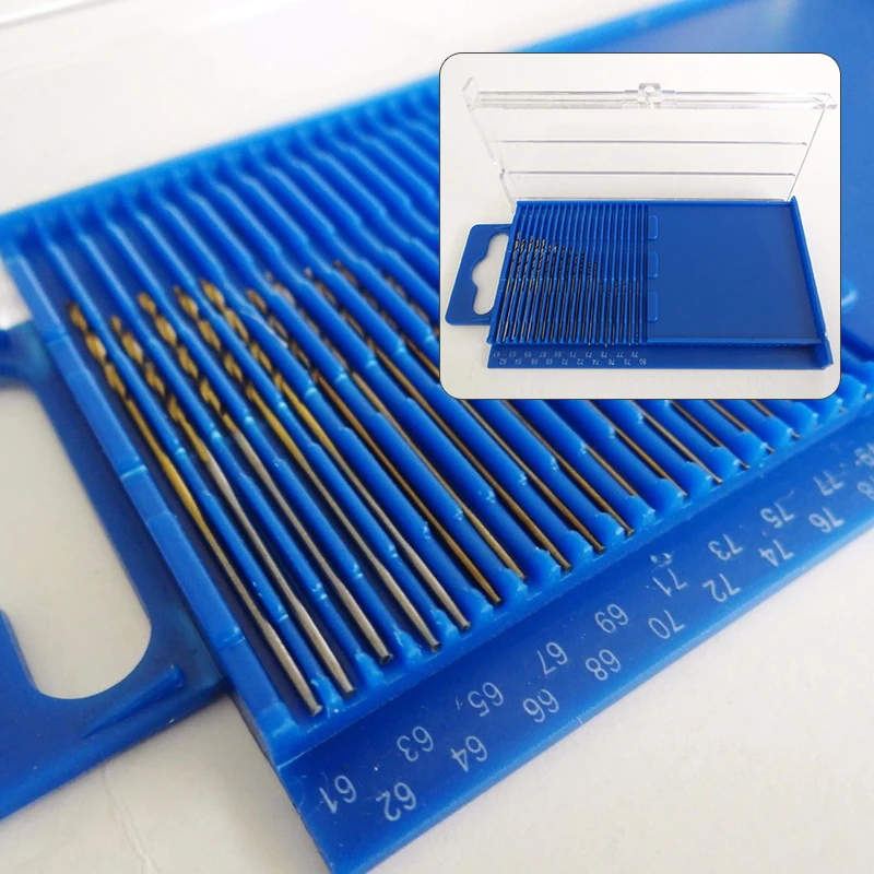 

20Pcs/set Index 61-80 Mini High Speed Steel HSS Micro Twist Drill Bit Set Power Tools Model Craft With Case Repair Parts