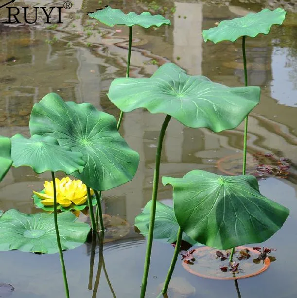 25 60CM PU real touch artificial lotus leaf decorative leaf flower