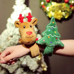 1 шт. Новинка 2018 года Милые Рождество браслет шлепок группа Санта Клаус Xmas тема игрушечный браслет для детей Детский подарок украшения