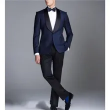 Free Shipping Black Custom Made Men Suit Bow Tie Formal Dress Men’s Suits For Men Wedding Suits Tuxedos(Jacket Pants)Hot Sale