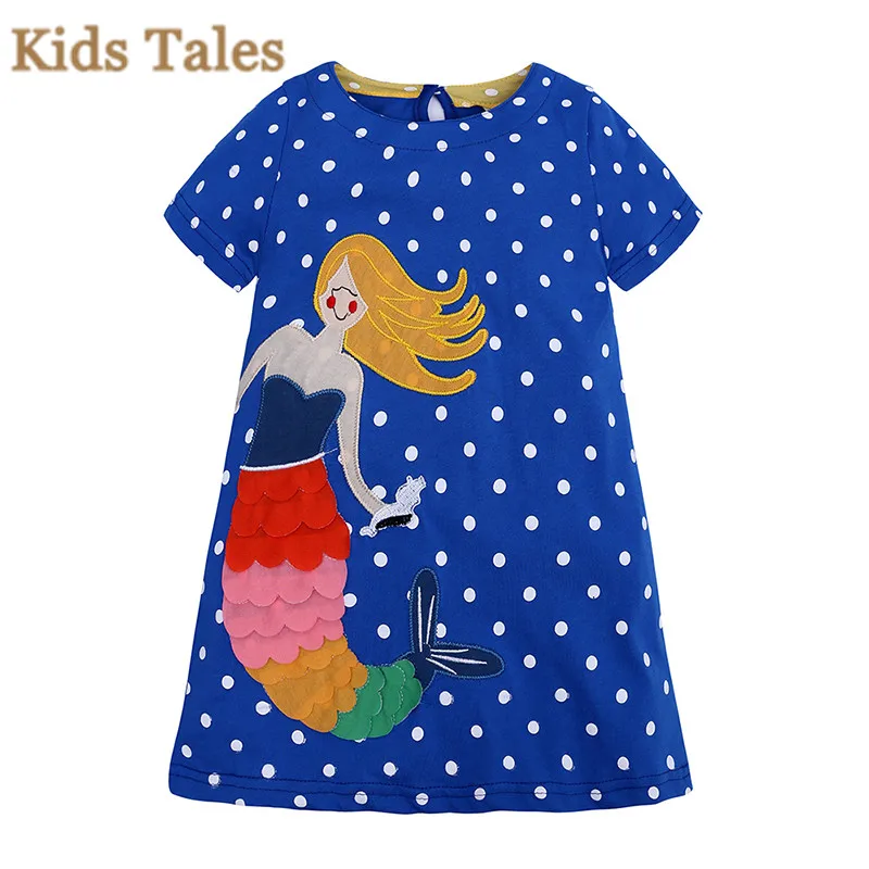

PD028 Baby Girl Clothes cartoon Dress Animal Applique Kids Party Dresses for Girls Costume Princess Dress Cotton Girls Dress
