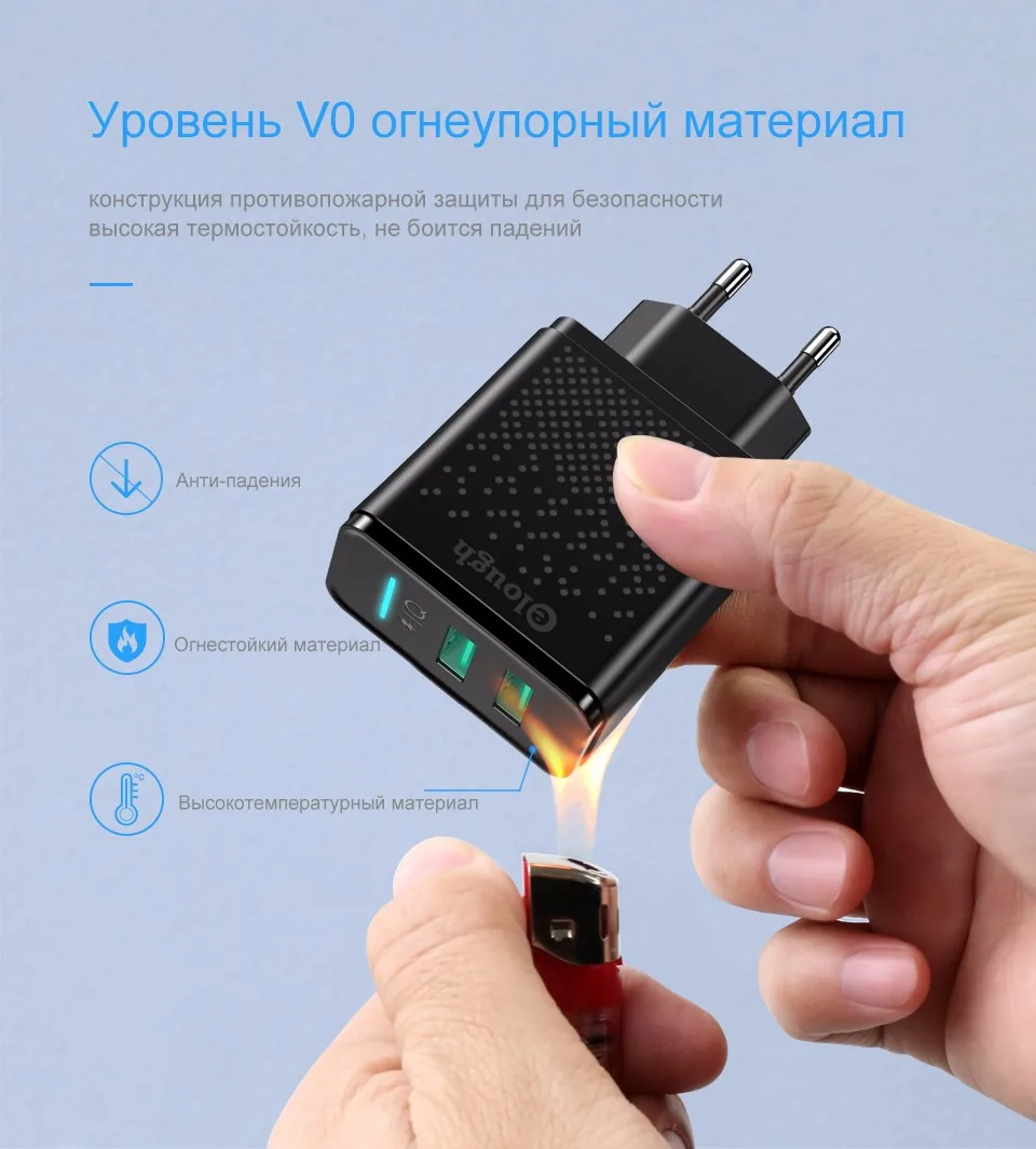 Elough Dual USB зарядное устройство для iphone Samsung Xiaomi Huawei быстрая зарядка 5 В 2.4A максимум огнеупорный материал интеллектуальная зарядка Сильная совместимость адаптер EU штепсель