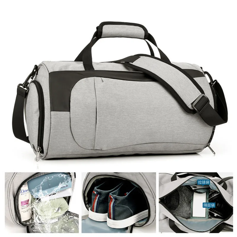 Packable спортивная сумка для спортзала с влажным карманом и обувью отсек дорожная сумка для путешествий для мужчин и женщин