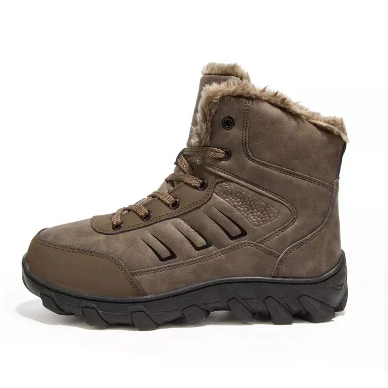 

Snow Hiking Shoes Men Winter Outdoor Sneakers Keep Warm Fur Boots Man Anti Skid Sport Shoes Spring Athletic Leather Trainers