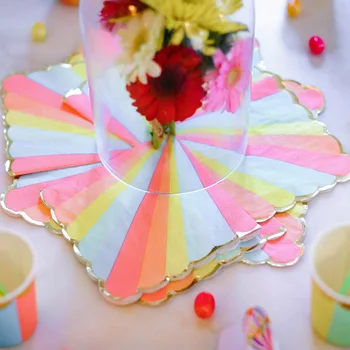

160pcs Disposable Paper Napkins Candy Color Party Tableware For Wholesale