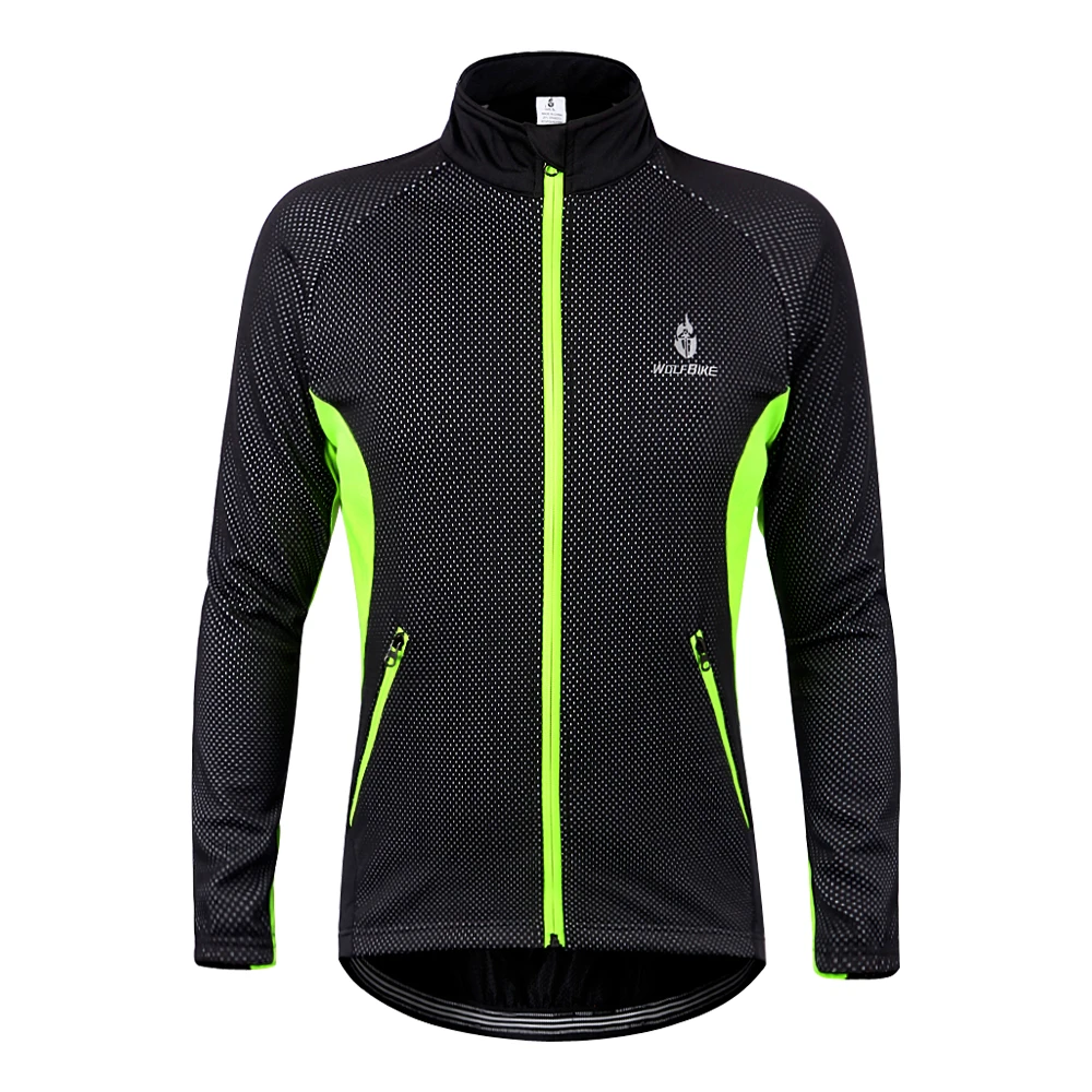 WOSAWE зимняя байкерская куртка мужская теплая флисовая куртка мотоциклетная дорожная велосипедная Спортивная Мужская футболка одежда куртка для верховой езды - Цвет: Green