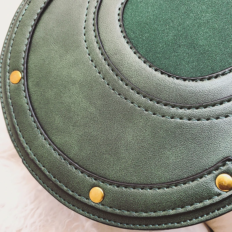 Fashion Women Metal Ring Handbag INS Popular Circular Leather Female Shoulder Bag Rivet Holiday Lady Luxury PU Crossbody SS3502 (7)