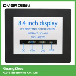 8 "/8.4" VGA/dvi/USB Интерфейс резистивный сенсорный промышленных Управление ЖК-дисплей Мониторы/Дисплей из металла В виде ракушки Пряжки карты