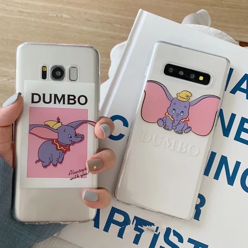 

DCHZIUAN Cute Dumbo Phone Case For Samsung Galaxy S10 S8 S9 Plus Soft TPU Clear Case Cover Coque For Samsung Galaxy Note 8 9