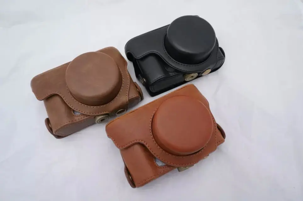 

100% Brand New PU Leather Camera Shoulder Bag For Olympus XZ-1 XZ-2 XZ1 XZ2 XZ 1 XZ 2 Case Cover+Strap 3 Colors Free Shipping