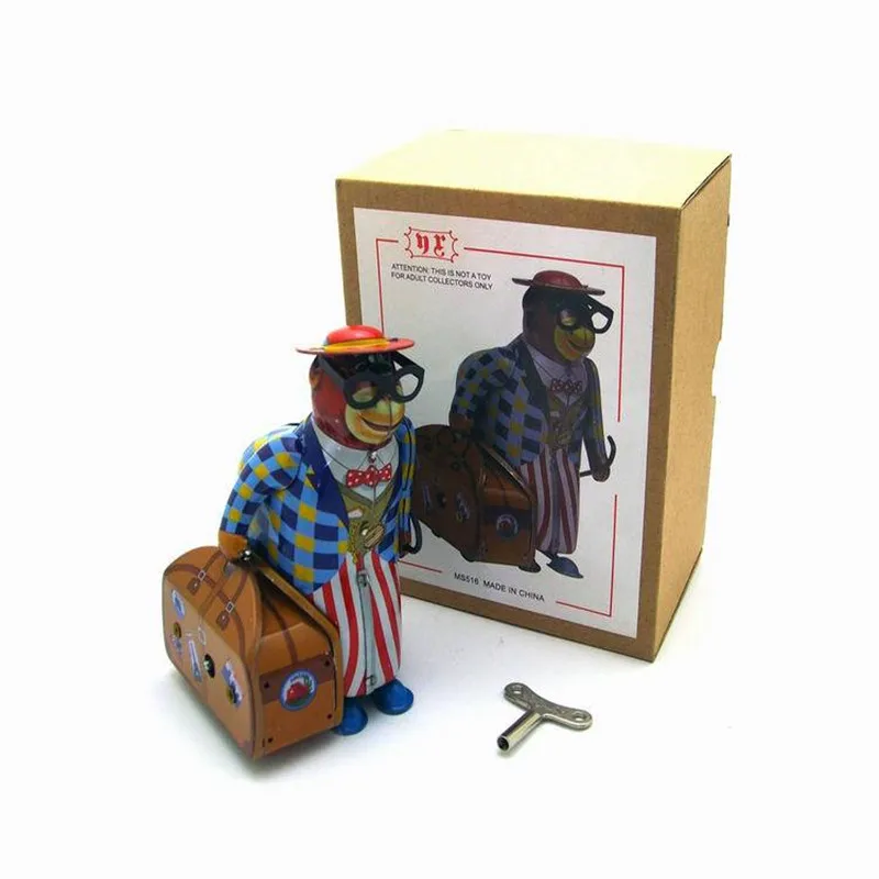 Винтаж Ретро обезьяна на бизнес поездки жестяная игрушка классический заводной механические ветер до жестяной Робот игрушка для взрослых