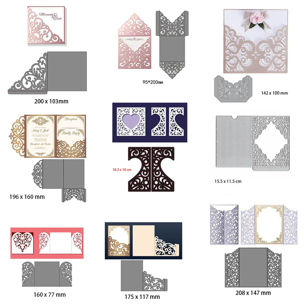  Wedding Invitation Dies Metal Cutting Dies New 2019 Scrapbooking Valentine's Day Decoration Craft D