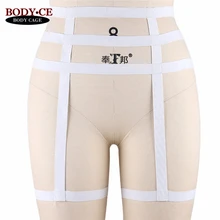 Женский сексуальный ремень-подвязка, пояс, белый эластичный пояс с высокой талией, чулок на подтяжках, БДСМ, пентаграмма, панк, готический стиль, одежда