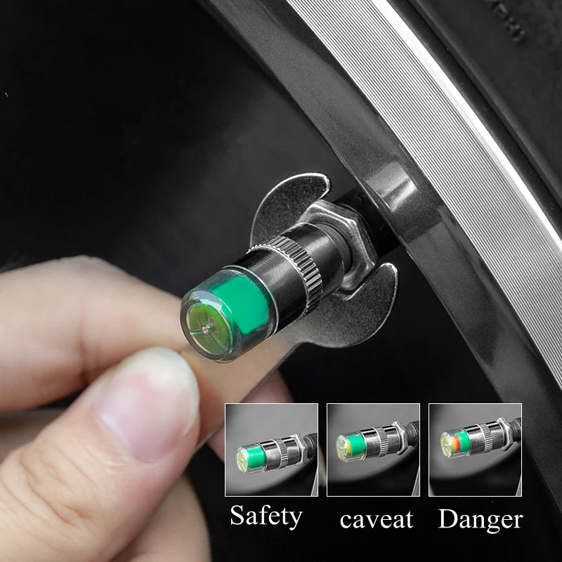 

4pcs Universal tire pressure Sensor alarm Monitor 2.2 Bar 32 Psi Air Warning Alert Tire Valve cap Car tester Diagnostic Tool Kit