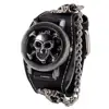 Montres Punk en cuivre avec tête de mort et Quartz, Style de luxe, métal lourd, Rivet, tête de gamme, cuir, boucle ardillon, nouvelle collection ► Photo 1/5