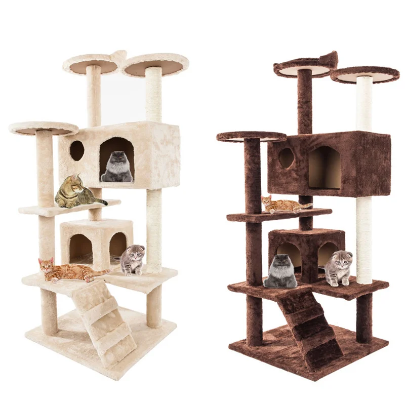 

5 Kinds Cat Toy Scratching Wood Climbing Tree Hanging Toy for Cat Kitten Jumping Standing Frame Cat Furniture