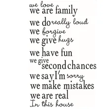 1/Pc DIY Wall Stickers Stairs Decal House Rules Home Decor Restaurant Decoration 3D Wall Art Phrase murale