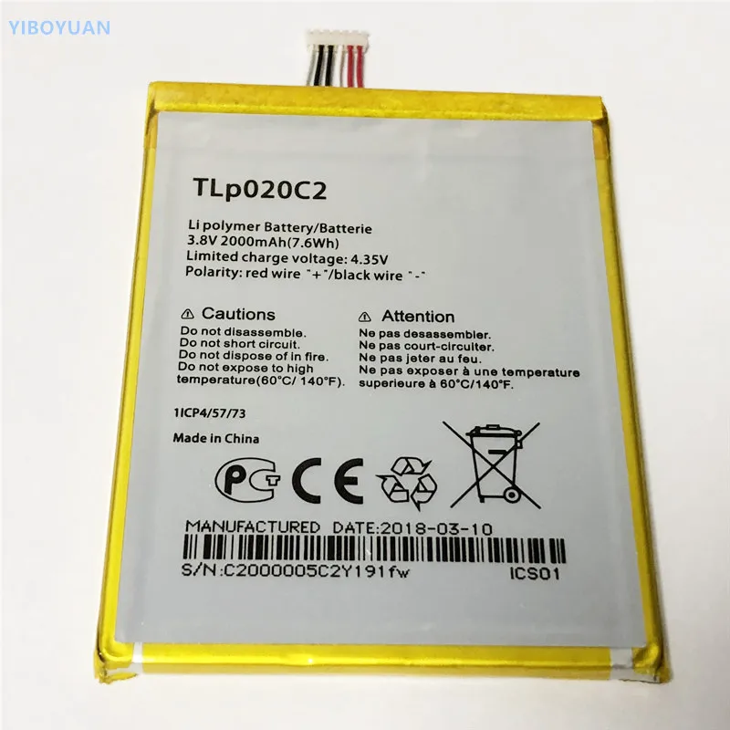 

3.8V 2000mAh TLp020C2 For Alcatel One Touch Idol 2 / 6037Y / 6037W / 6037B / 6037K / 6037I Battery
