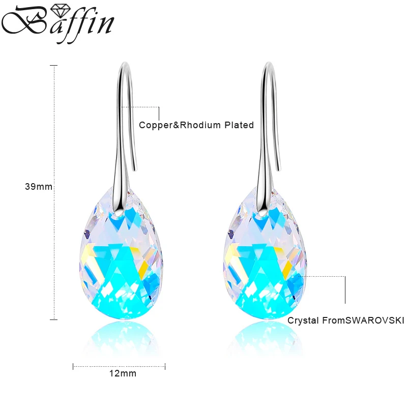 Original Crystal From SWAROVSKI Classic Drop Earrings Rhinestone Hanging Pendientes Jewelry For Women Mother's Day Gift
