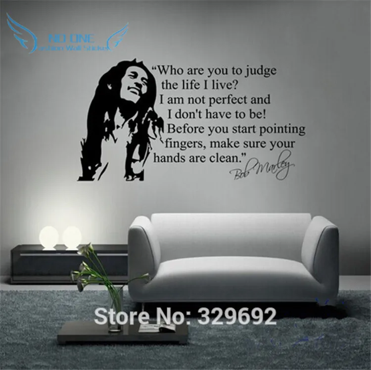 wholesale bob marley quotes wall sticker vinyl wall decals quotes