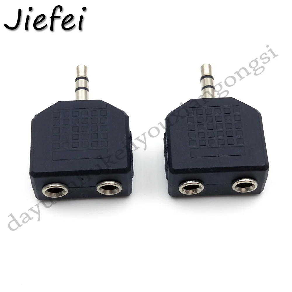 100pcs 1 Male to 2 Female 3 5 Jack Aux Audio Cable Headphone Splitter for Apple iPhone 4 5 6 7 plus iPad iPod laptop MP3 speaker