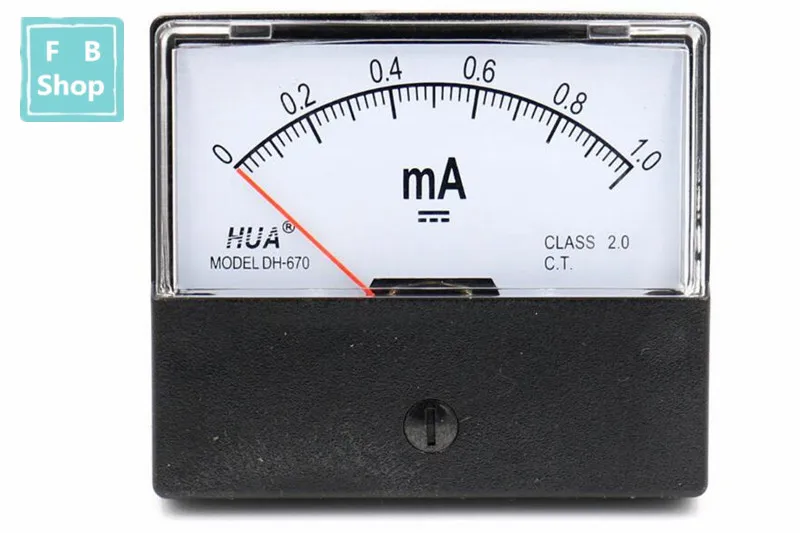 DC DH670 1mA 5mA 10mA 50mA 100mA 200mA 300mA 500mA аналоговый ток Панель метр амперметр переменного