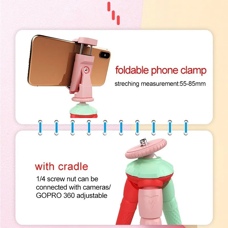 Octopus Flexible Tripod Stand Gorillapod for Phone Telephone Mobile Phone Smartphone DSLR and Camera TableDesk Mini Tripod
