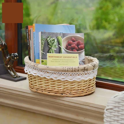 

Three Pack Rattan storage basket storage basket Wicker dirty clothes basket coffee table desktop storage box debris basket